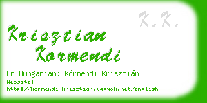 krisztian kormendi business card