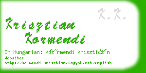 krisztian kormendi business card